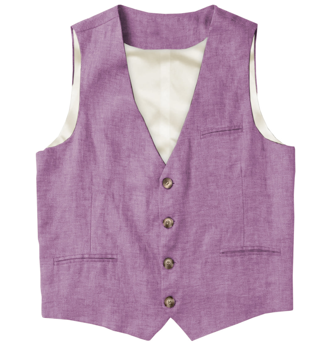 Causal Mens waistcoat Flat Linen V Neck Waistcoat For Wedding