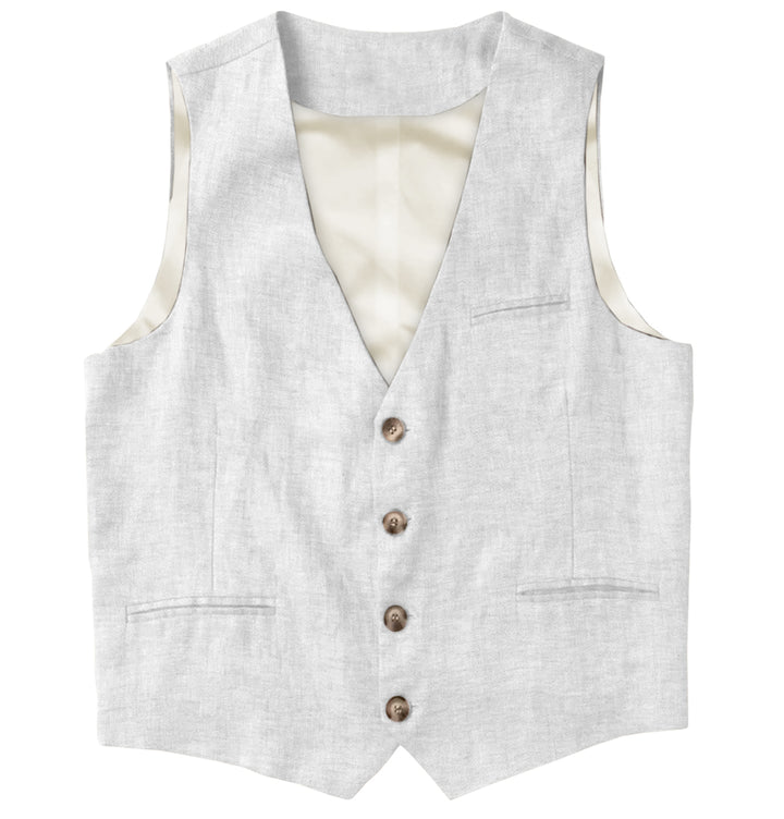 Causal Mens waistcoat Flat Linen V Neck Waistcoat For Wedding