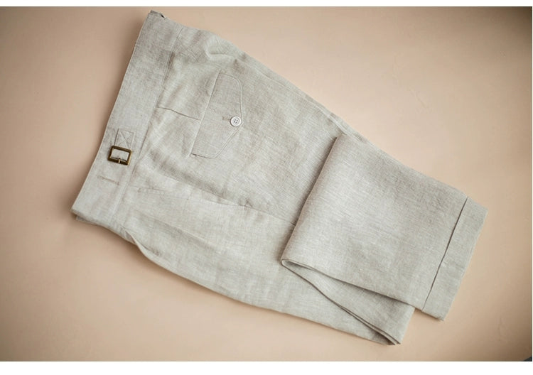 Casual Men's Suit Pants Cotton LinenTrousers For Wedding mens event wear