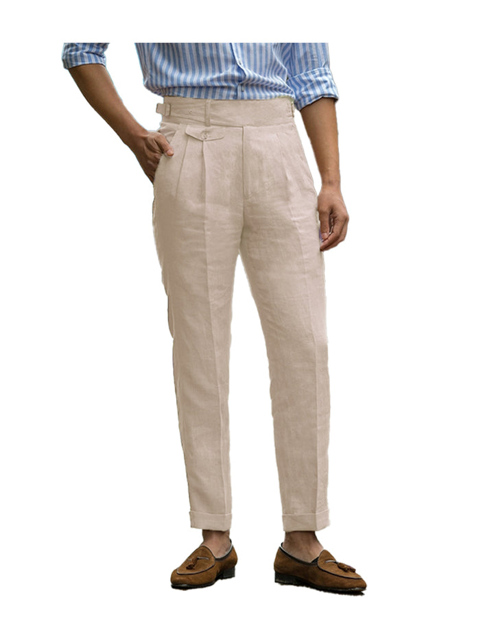 Casual Men's Suit Pants Cotton LinenTrousers For Wedding mens event wear