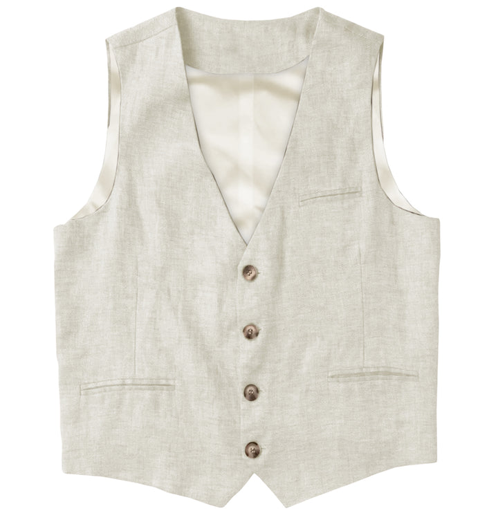 Causal Mens waistcoat Flat Linen V Neck Waistcoat For Wedding mens event wear