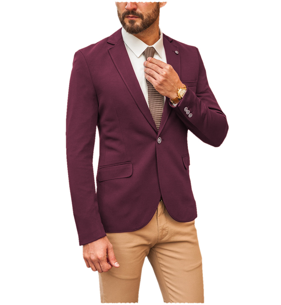 Burgundy blazer on sale mens slim fit