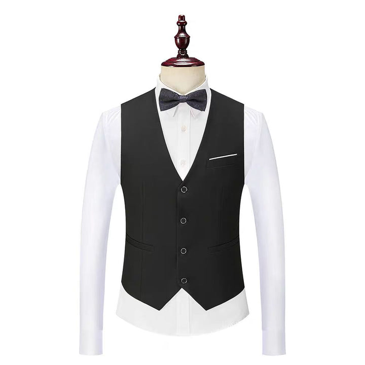 Formal 3 Pieces Mens Suit Flat Shawl Lapel Tuxedos (Blazer+vest+Pants) mens event wear