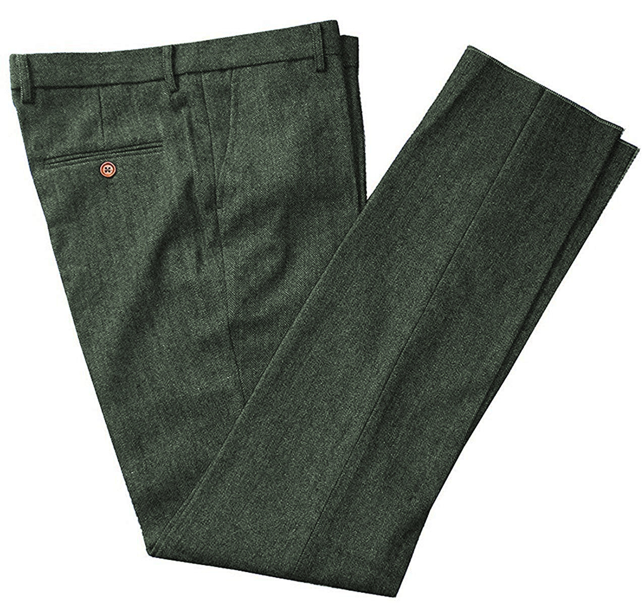Buy JadeBlue Men Solid Green Terry Rayon Classic Fit Formal Trouser Online