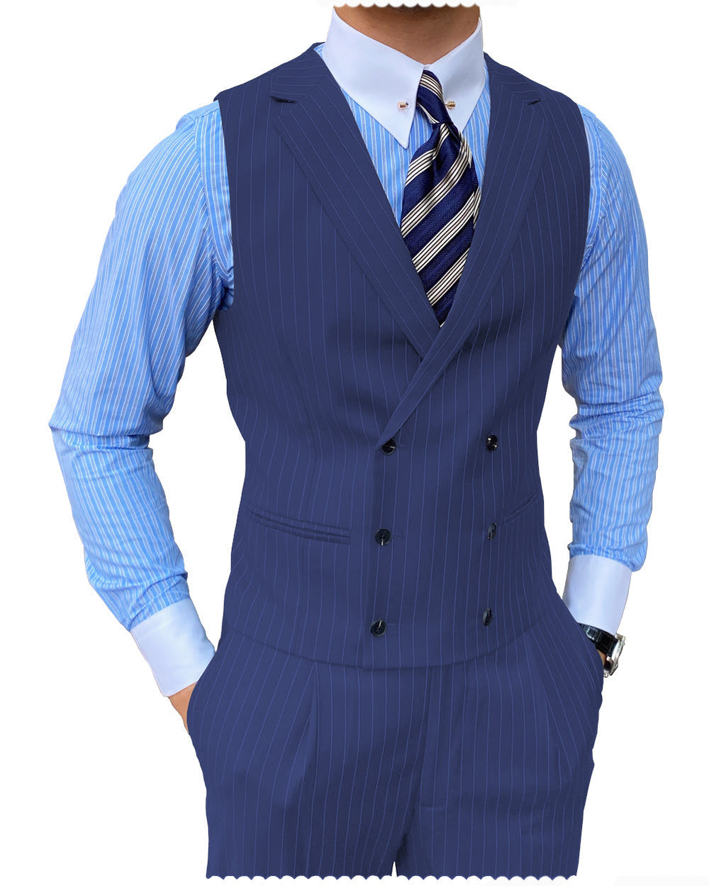 Men's 2 pieces Mens Suit Notch Lapel Striped For Wedding (Blazer+Pants) mens event wear