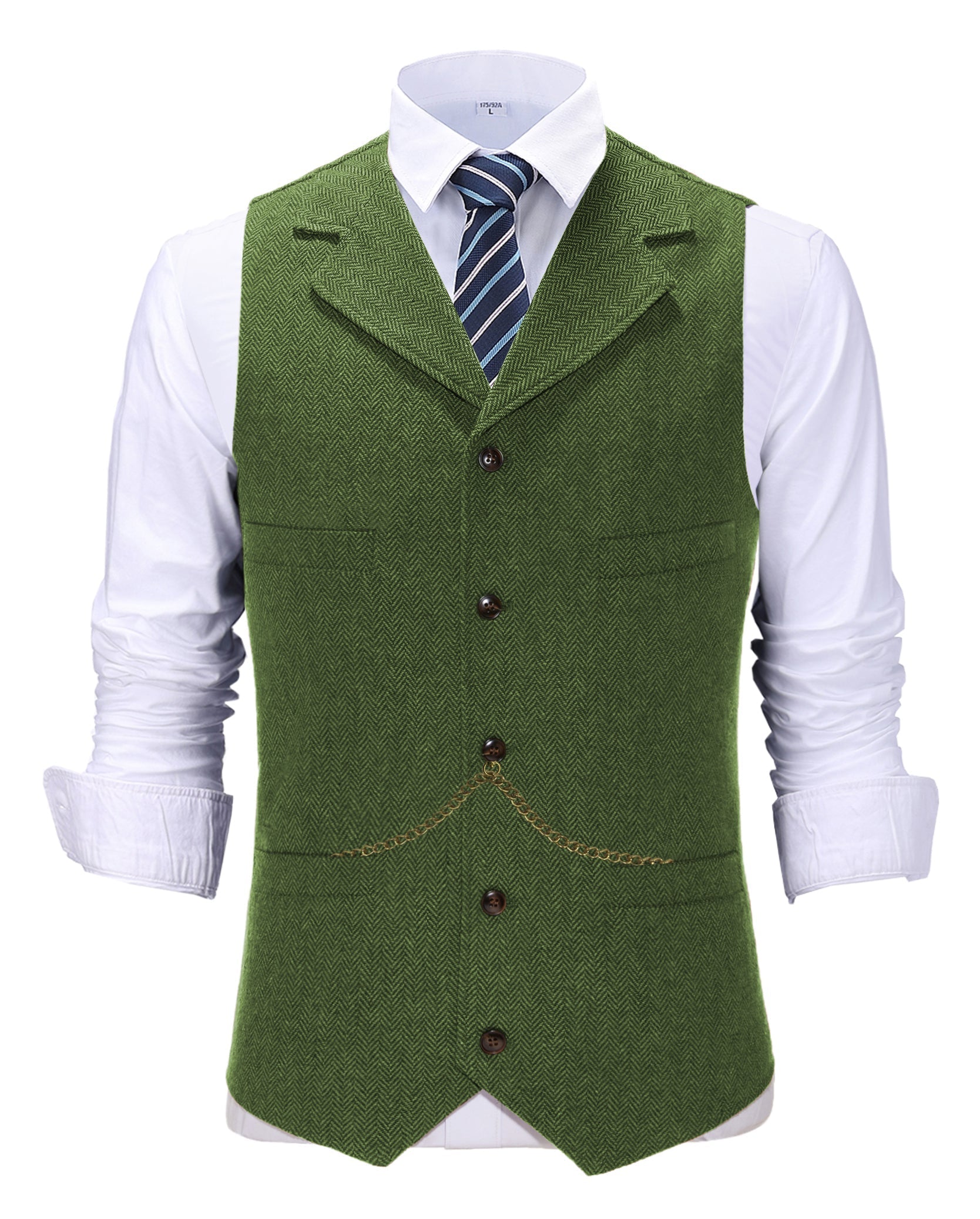 Casual Men s Classic Slim Fit Tweed Herringbone Notch Lapel Waistcoat XXL Silver