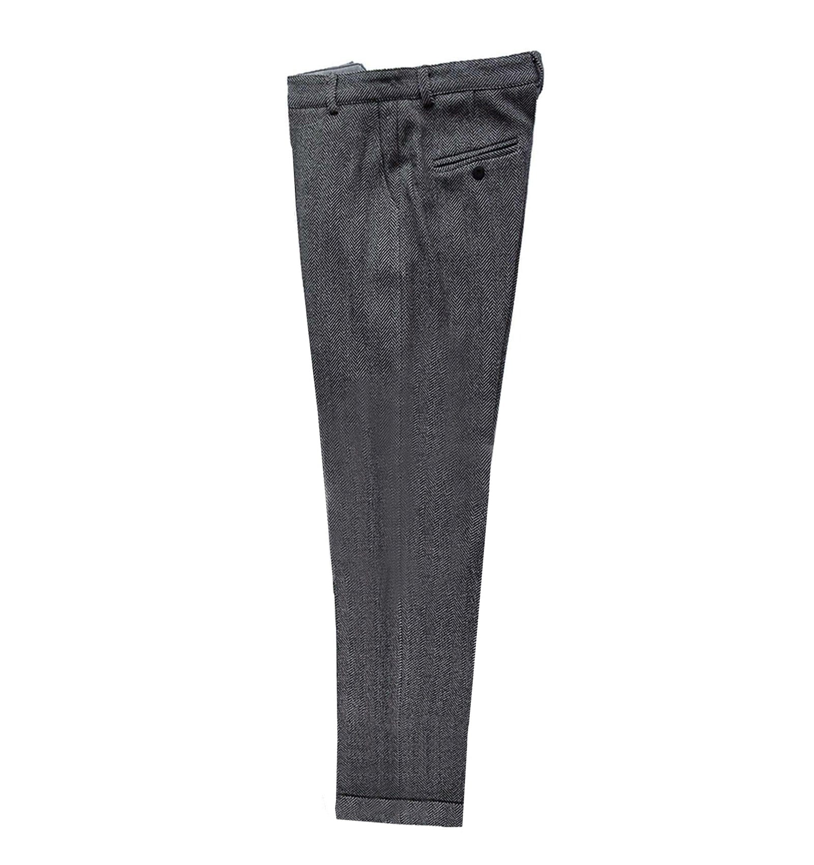 Brown Tweed Pants | Brown Herringbone Tweed Pants for Men – StudioSuits