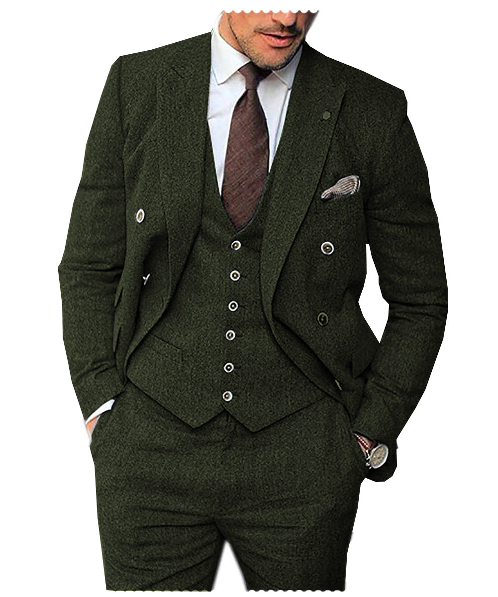 Men's Casual 3 Pieces Mens Suit Classic Tweed Notch Lapel Tuxedos  (Blazer+vest+Pants) - Menseventwear – mens event wear